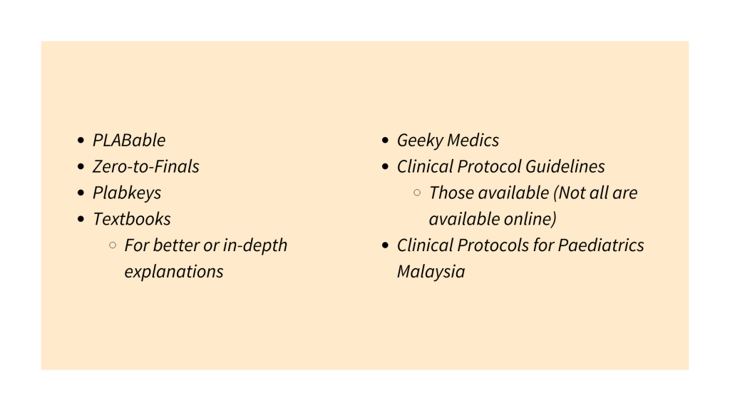 Resources to study in medical school.