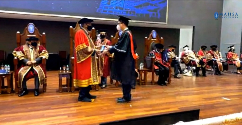 Graduation of Dr. Tan Wei Shern, MAHSA University, Malaysia