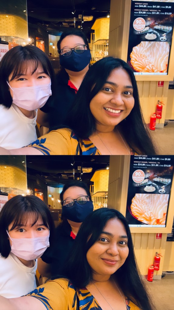 Picture of Dr. Jewel Nambiar, Chua Ping Theng and Evina Seow Pei Li at Jurong East Mall (JEM), Singapore.