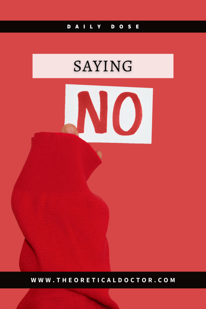 Saying "No". Article written by Dr. Jewel Nambiar.